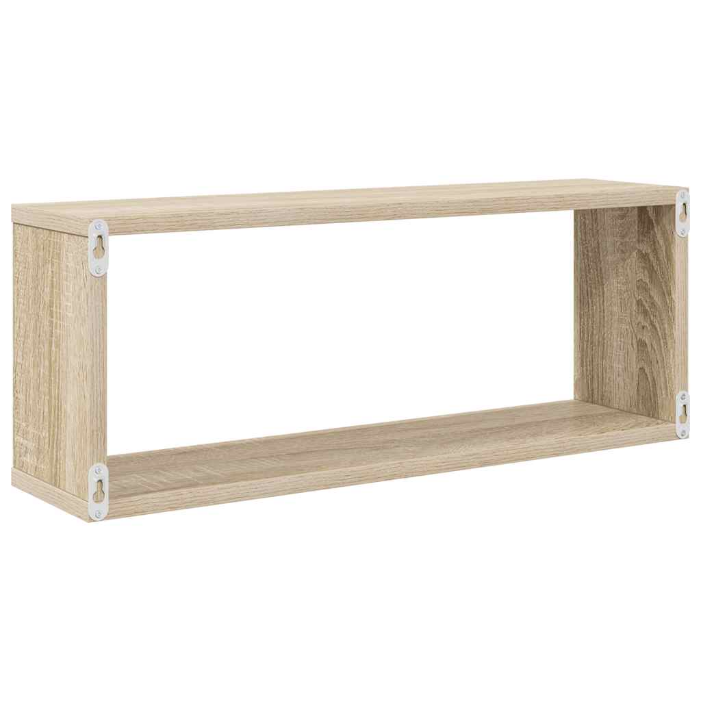 Mensole Parete a Cubo 2pz Rovere Sonoma 60x15x23 cm Multistrato | homemem39