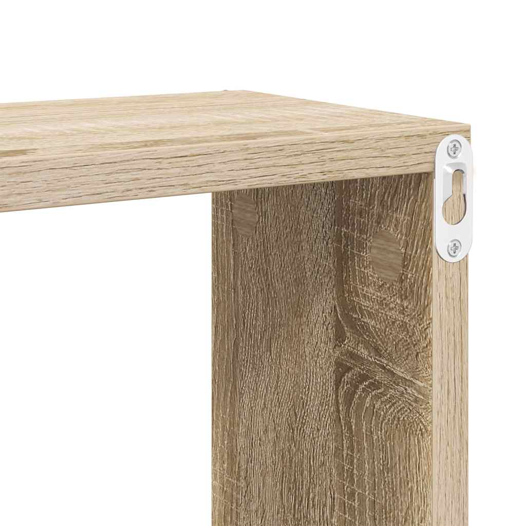 Mensole Parete a Cubo 2pz Rovere Sonoma 60x15x23 cm Multistrato | homemem39