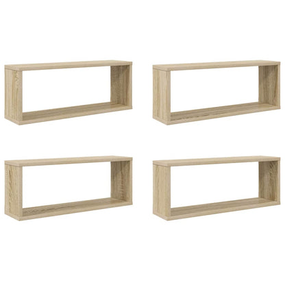 Mensole Parete a Cubo 4pz Rovere Sonoma 60x15x23 cm Multistrato