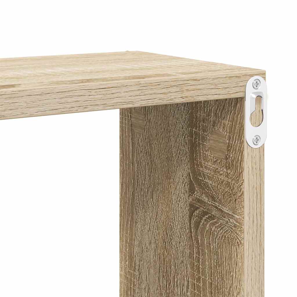 Mensole Parete a Cubo 4pz Rovere Sonoma 60x15x23 cm Multistrato