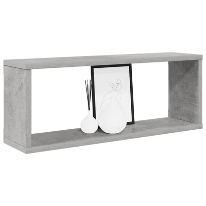 Mensole Parete a Cubo 2pz Grigio Cemento 60x15x23cm Multistrato | homemem39
