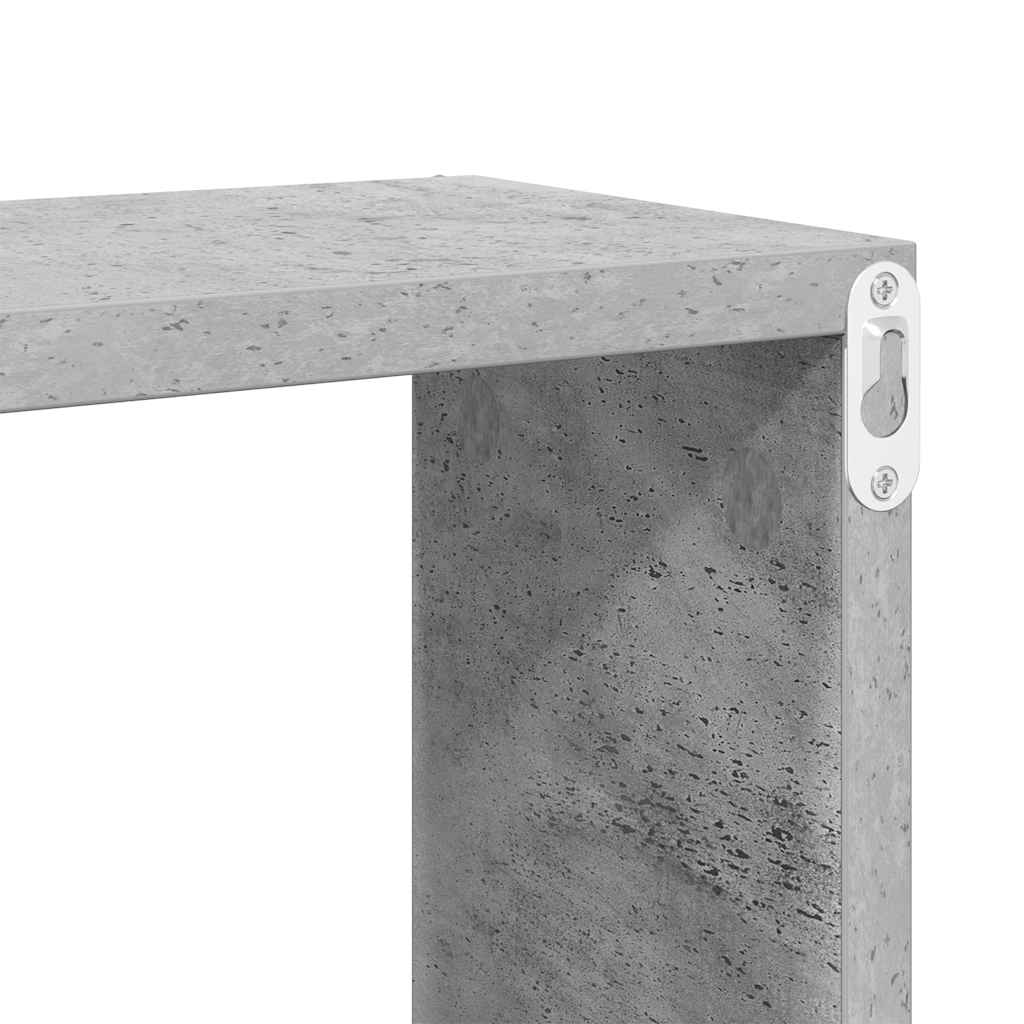 Mensole Parete a Cubo 2pz Grigio Cemento 60x15x23cm Multistrato | homemem39