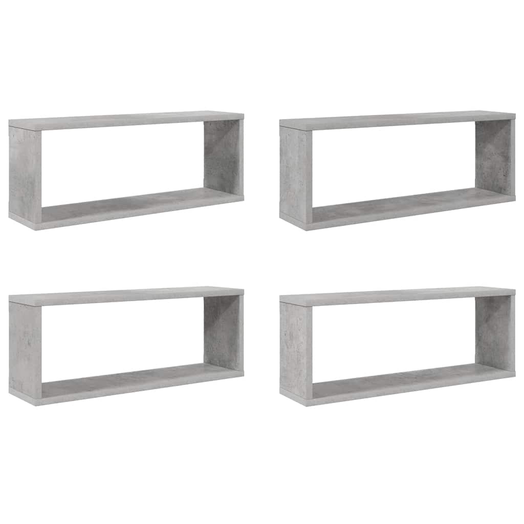 Mensole Parete a Cubo 4pz Grigio Cemento 60x15x23cm Multistrato | homemem39