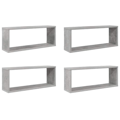 Mensole Parete a Cubo 4pz Grigio Cemento 60x15x23cm Multistrato | homemem39
