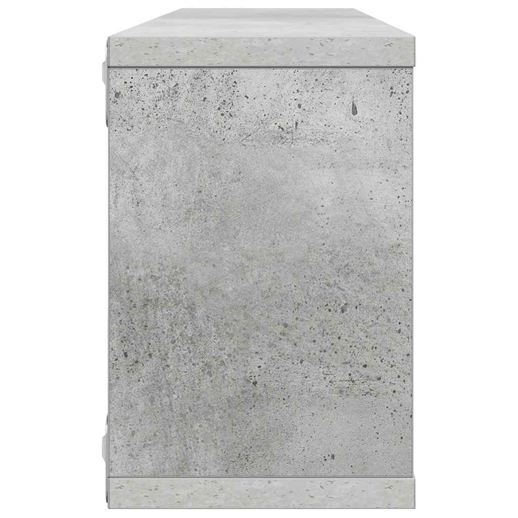 Mensole Parete a Cubo 4pz Grigio Cemento 60x15x23cm Multistrato