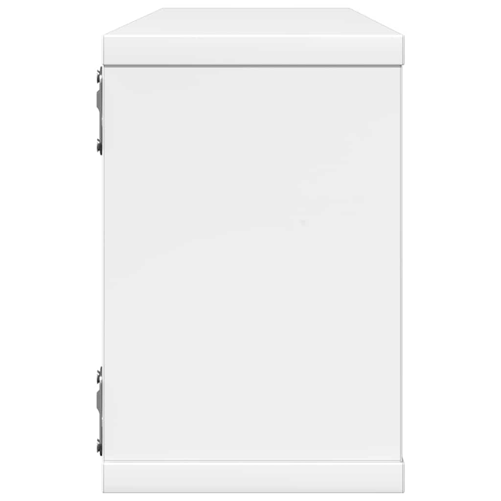 Mensole Parete a Cubo 4pz Bianco Lucido 60x15x23cm Multistrato