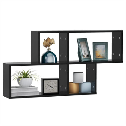 Scaffale a Parete Nero 100x18x53 cm in Legno Multistrato | homemem39