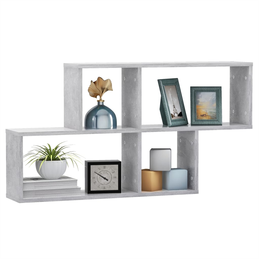 Scaffale a Parete Grigio Cemento 100x18x53 cm Legno Multistrato | homemem39