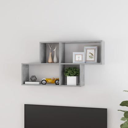 Scaffale a Parete Grigio Cemento 100x18x53 cm Legno Multistrato | homemem39