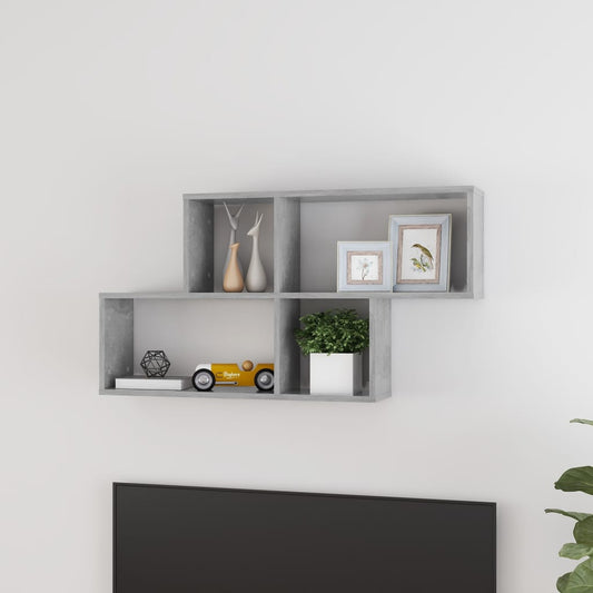 Scaffale a Parete Grigio Cemento 100x18x53 cm Legno Multistrato | homemem39