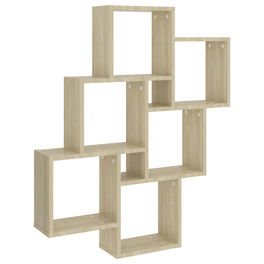 Mensola Parete Cubo Rovere Sonoma 78x15x93cm Legno Multistrato