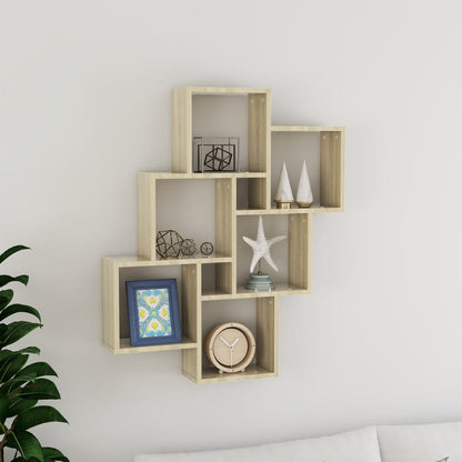 Mensola Parete Cubo Rovere Sonoma 78x15x93cm Legno Multistrato | homemem39
