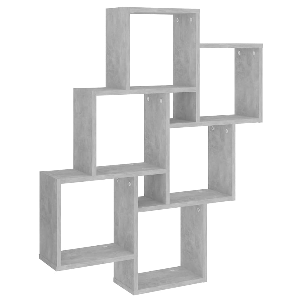 Mensola Parete Cubo Grigio Cemento 78x15x93cm Legno Multistrato | homemem39