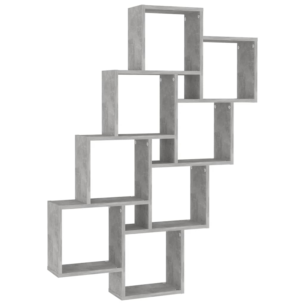 Mensola Parete Cubo Grigio Cemento 90x15x119 Legno Multistrato | homemem39