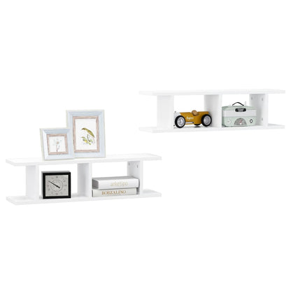 Mensole a Parete 2 pz Bianco 75x18x20 cm in Multistrato | homemem39