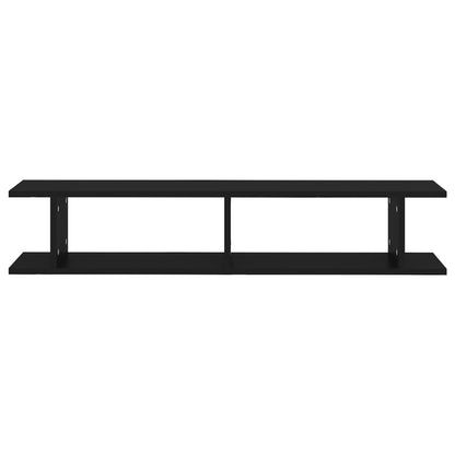 Mensole a Parete 2 pz Nere 105x18x20 cm in Legno Multistrato | homemem39
