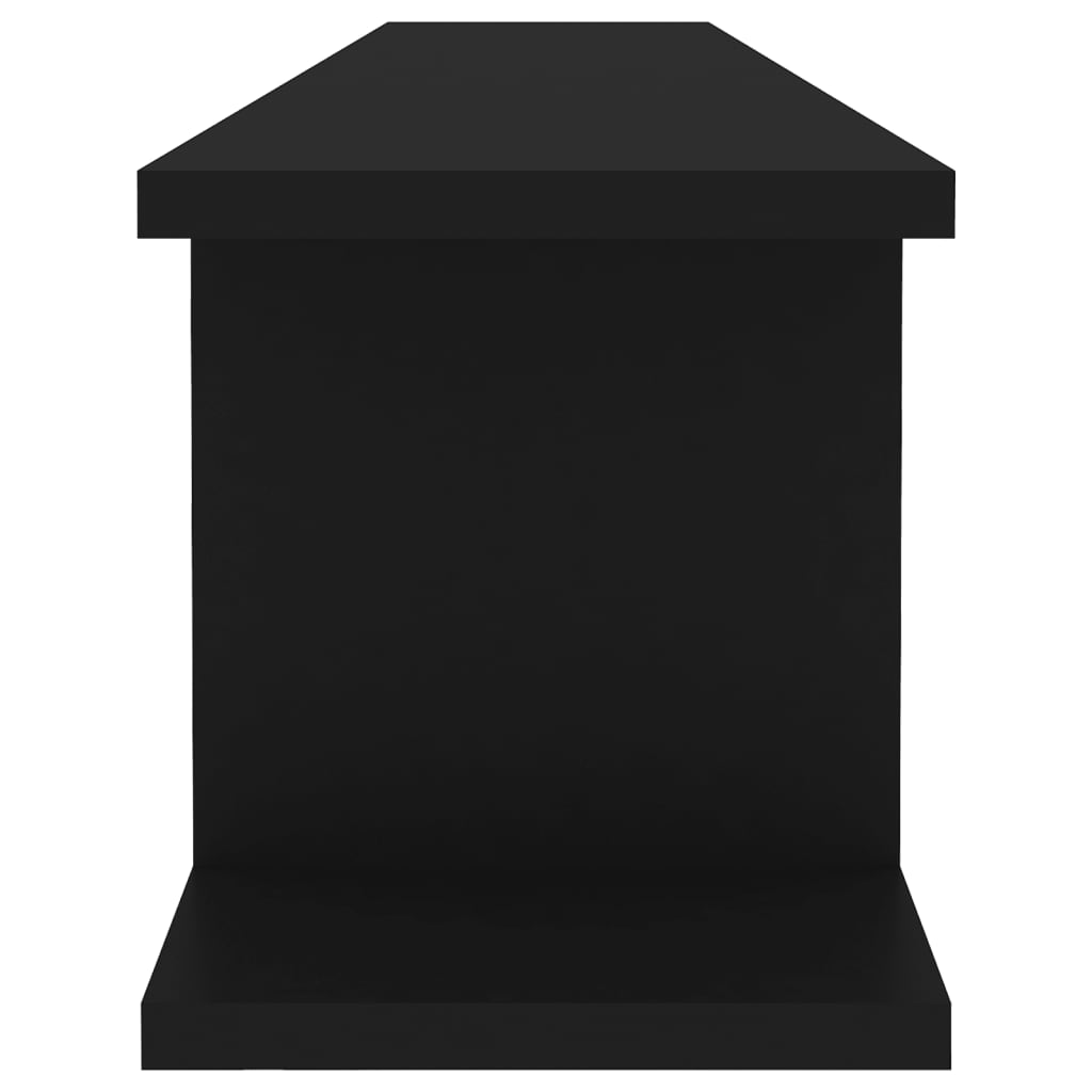 Mensole a Parete 2 pz Nere 105x18x20 cm in Legno Multistrato | homemem39
