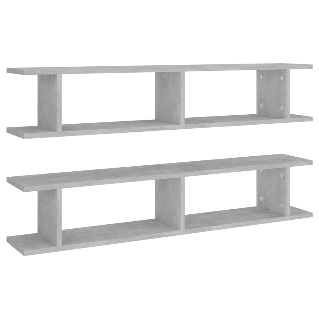Mensole Parete 2pz Grigio Cemento 105x18x20cm Legno Multistrato | homemem39