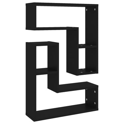 Mensole a Muro 2 pz Nere 50x15x50 cm in Legno Multistrato | homemem39