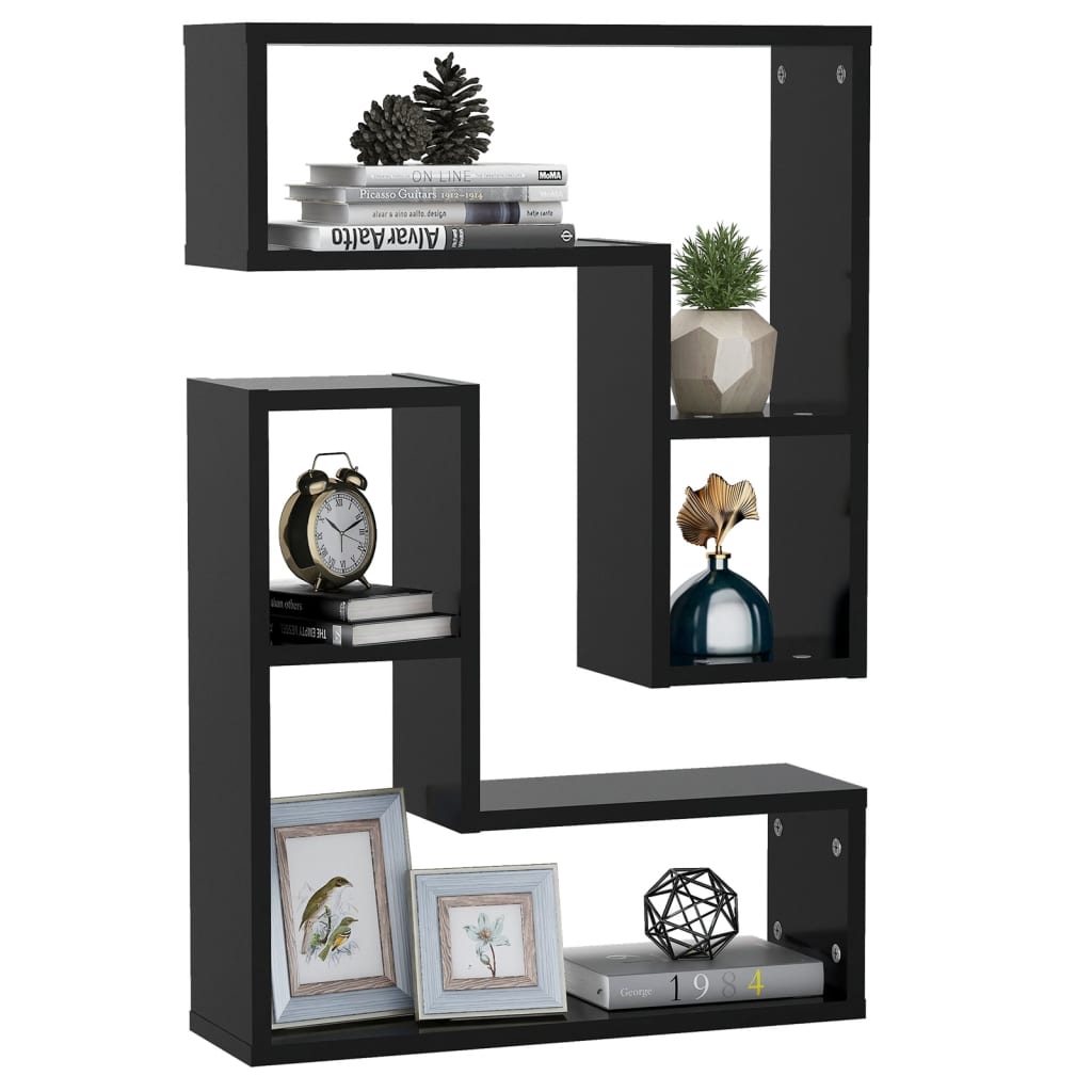 Mensole a Muro 2 pz Nere 50x15x50 cm in Legno Multistrato | homemem39