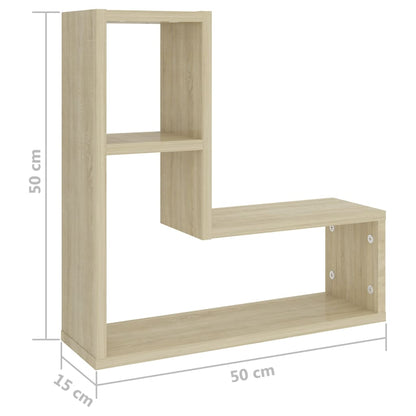 Mensole a Muro 2 pz Rovere Sonoma 50x15x50 cm Legno Multistrato | homemem39