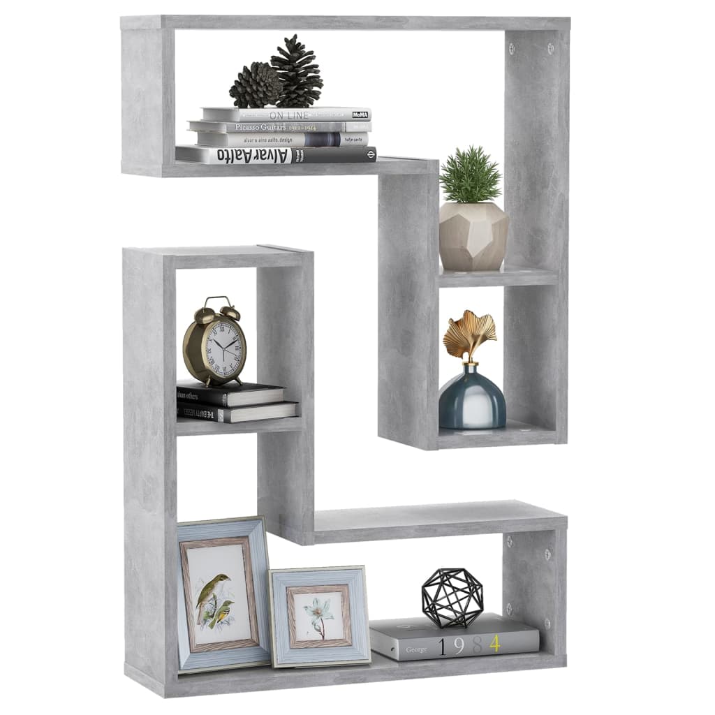 Mensole a Muro 2pz Grigio Cemento 50x15x50cm Legno Multistrato | homemem39