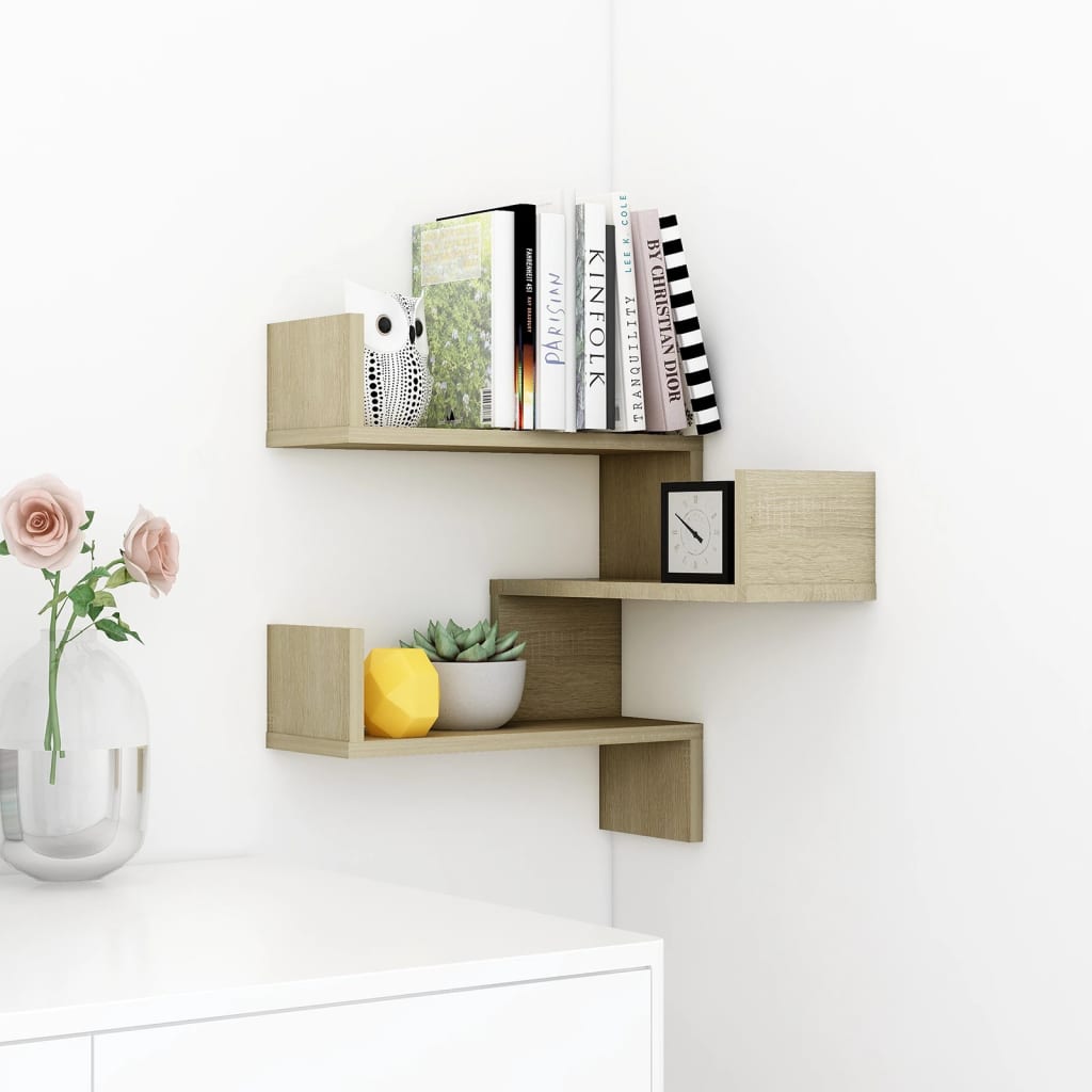 Scaffale Angolare a Muro Sonoma 40x40x50 cm Legno Multistrato | homemem39