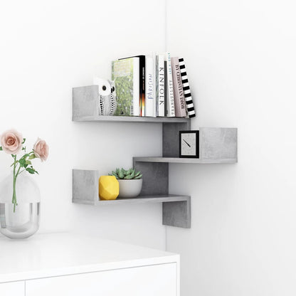 Scaffale Angolare a Muro Grigio Cemento 40x40x50 cm Multistrato | homemem39