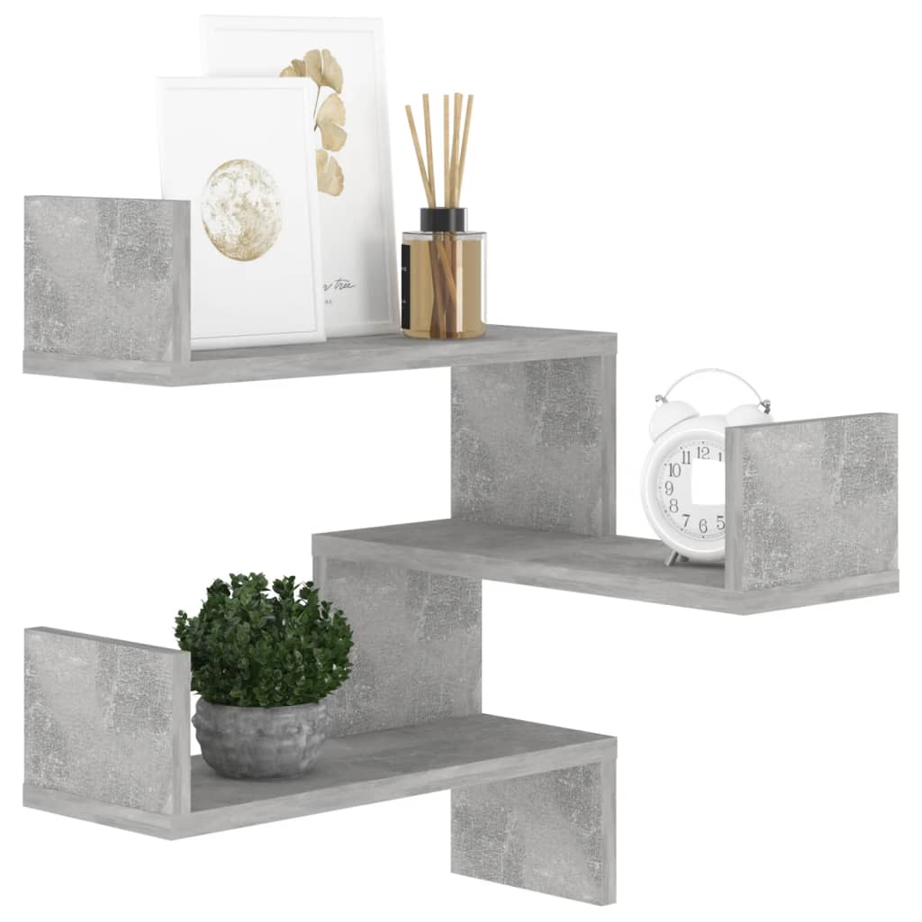 Scaffale Angolare a Muro Grigio Cemento 40x40x50 cm Multistrato | homemem39