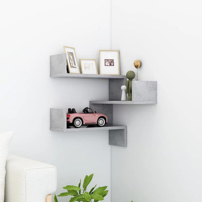Scaffale Angolare a Muro Grigio Cemento 40x40x50 cm Multistrato | homemem39
