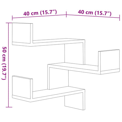Scaffali Angolari Muro 2pz Grigio Cemento 40x40x50 Multistrato | homemem39