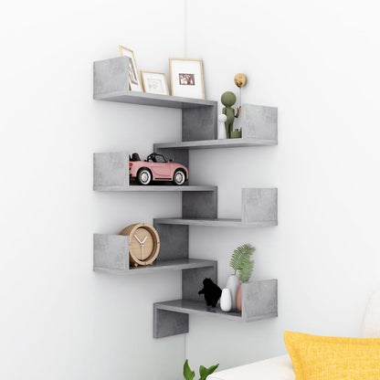 Scaffali Angolari Muro 2pz Grigio Cemento 40x40x50 Multistrato | homemem39
