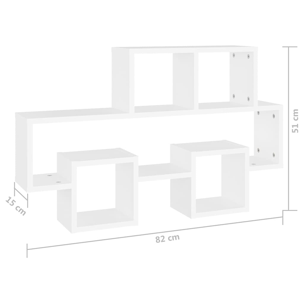 Scaffale a Muro Auto Bianco 82x15x51 cm Legno Multistrato