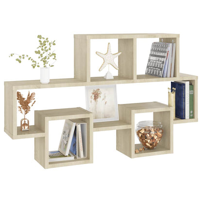 Scaffale Parete Auto Rovere Sonoma 82x15x51cm Legno Multistrato | homemem39