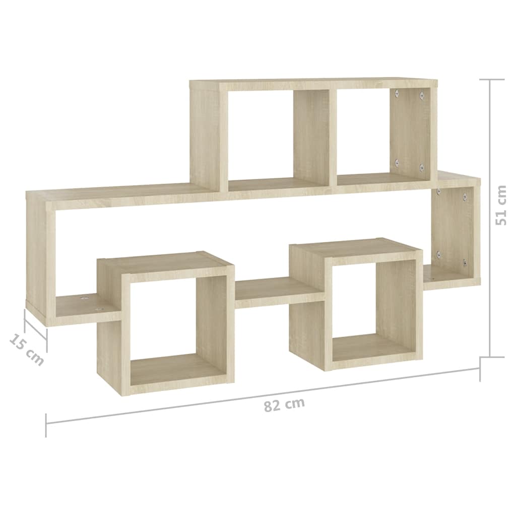 Scaffale Parete Auto Rovere Sonoma 82x15x51cm Legno Multistrato | homemem39