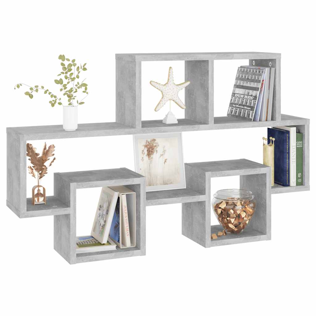 Scaffale Muro Auto Grigio Cemento 82x15x51 cm Legno Multistrato | homemem39