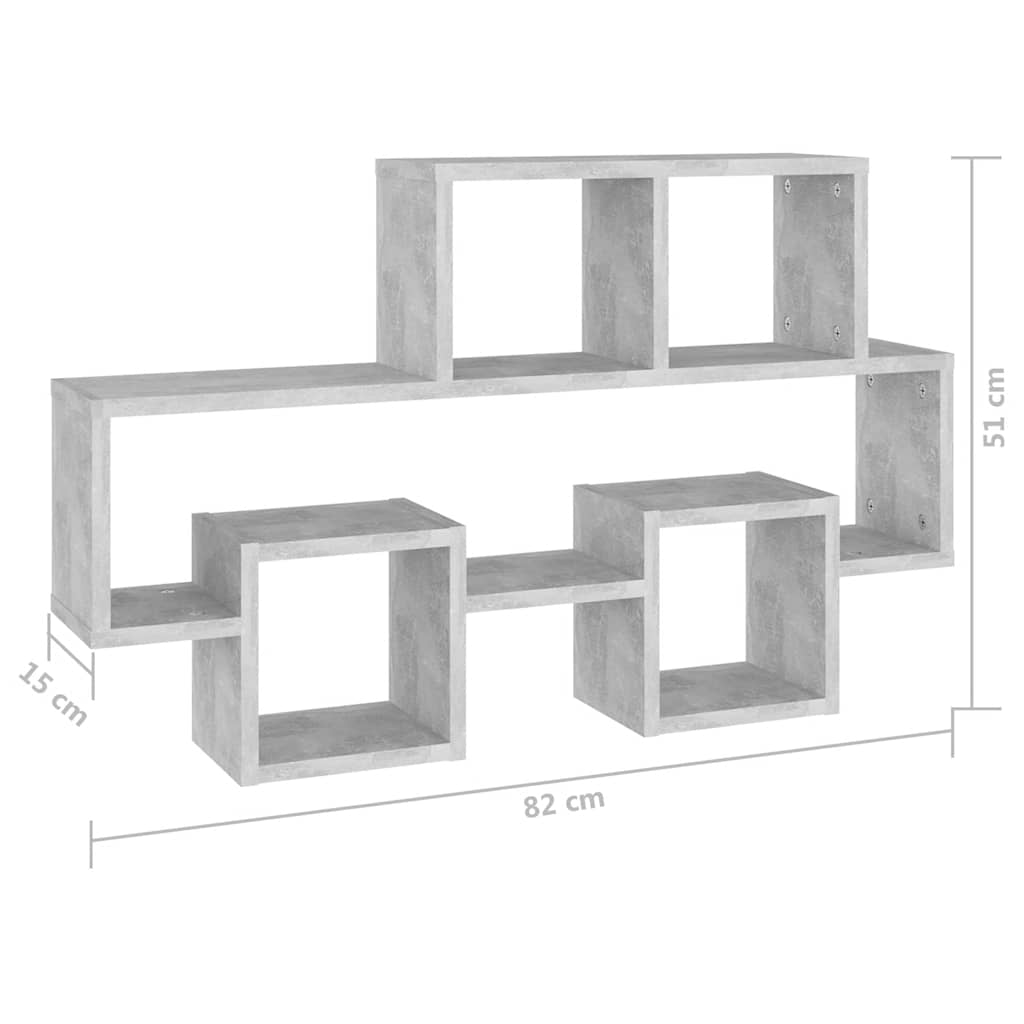Scaffale Muro Auto Grigio Cemento 82x15x51 cm Legno Multistrato | homemem39