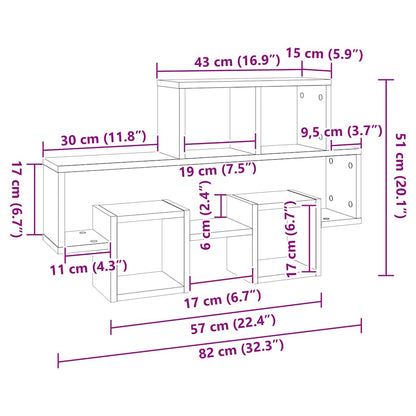 Scaffale Muro Auto Grigio Cemento 82x15x51 cm Legno Multistrato