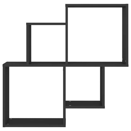 Mensola da Parete a Cubo Nera 80x15x78,5 cm Legno Multistrato | homemem39