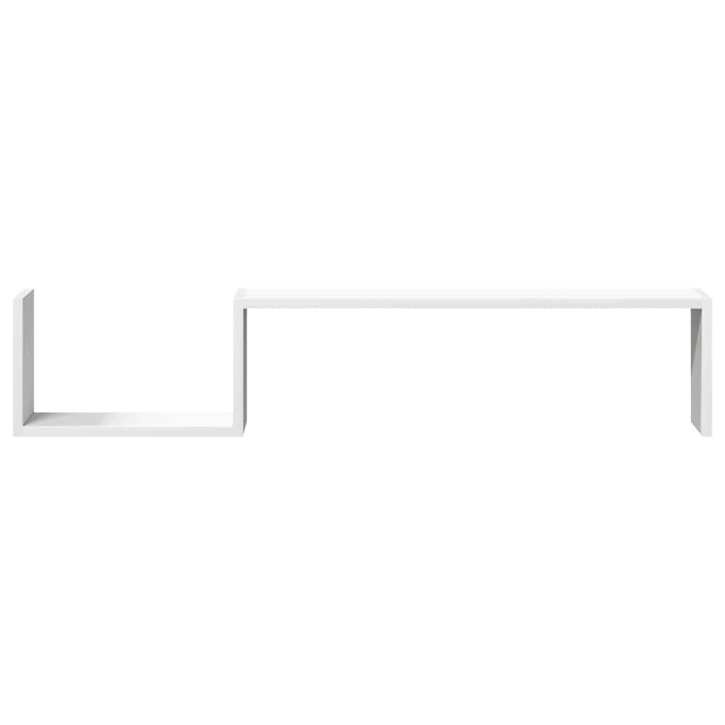 Mensole a Muro 2 pz Bianche 100x15x20 cm in Legno Multistrato | homemem39