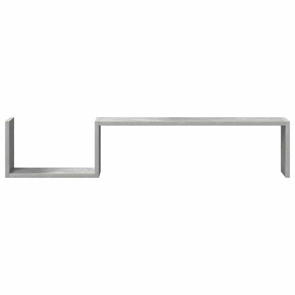 Mensole Parete 2pz Grigio Cemento 100x15x20cm Legno Multistrato