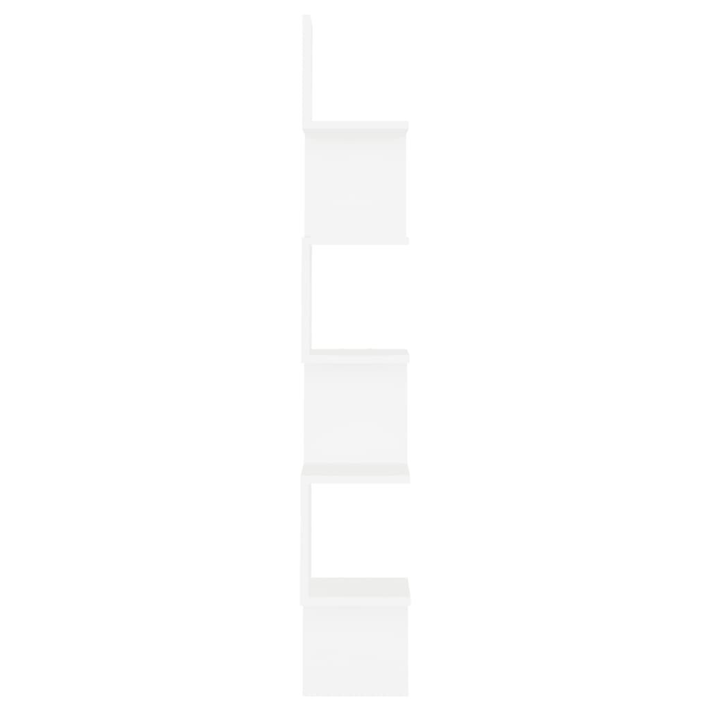 Scaffale Angolare da Parete Bianco 20x20x127,5cm in Truciolato