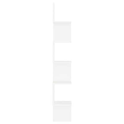 Scaffale Angolare da Parete Bianco 20x20x127,5cm in Truciolato