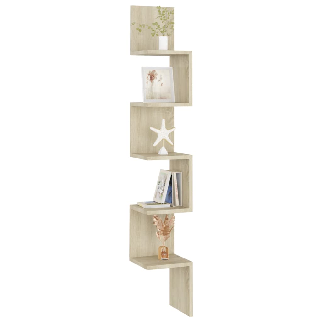 Scaffale Angolare Muro Sonoma 20x20x127,5cm Truciolato