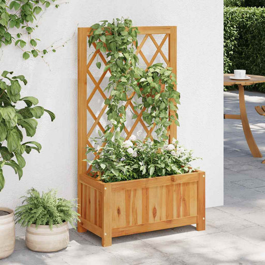 Letto Rialzato da Giardino con Graticcio in Massello di Acacia