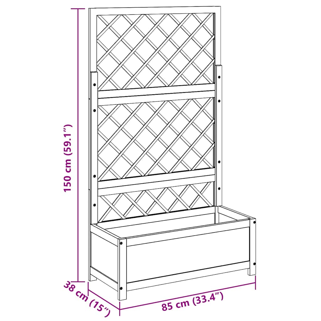 Letto Rialzato con Graticcio 85x38x150 cm in Massello di Acacia - homemem39