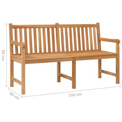 Panchina da Giardino 150 cm in Legno Massello di Teak - homemem39