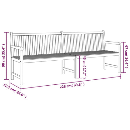 Panca da Giardino 228 cm in Legno Massello di Teak | homemem39
