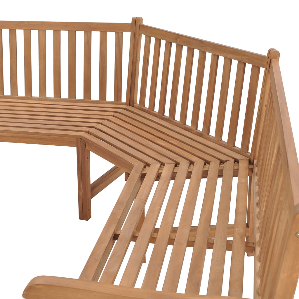 Panchina da Giardino ad Angolo 185x185x90 cm Massello di Teak | homemem39