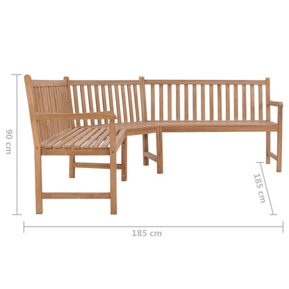Panchina da Giardino ad Angolo 185x185x90 cm Massello di Teak | homemem39